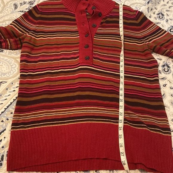 Eddie Bauer red and brown striped sweater in size XL - Picture 4 of 7